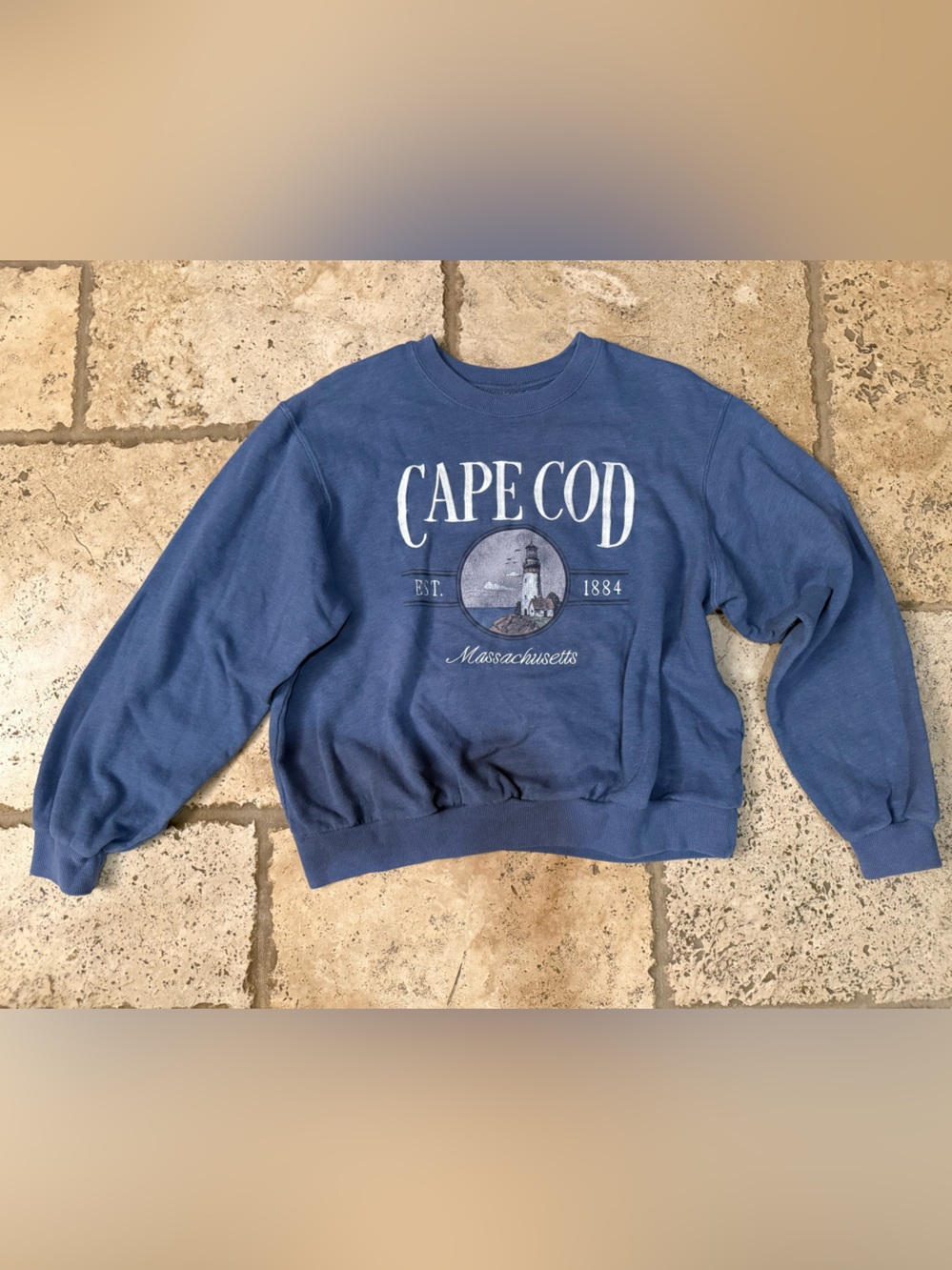 Hollister Blue Cape Cod Graphic Crewneck Sweatshirt